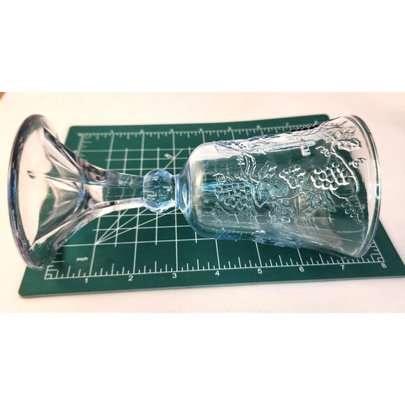 Blue TIARA INDIANA GLASS Last Supper Communion Religious Chalice Wine Goblet Exc - Picture 3 of 12